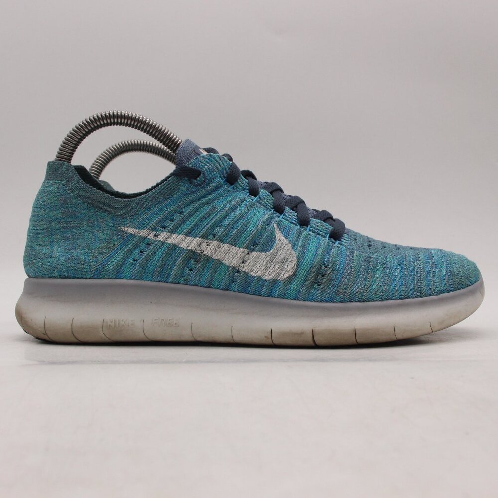 Nike Free RN Flyknit Women's Size 8 Blue Running Sneakers Ocean Fog Blue Sneaker